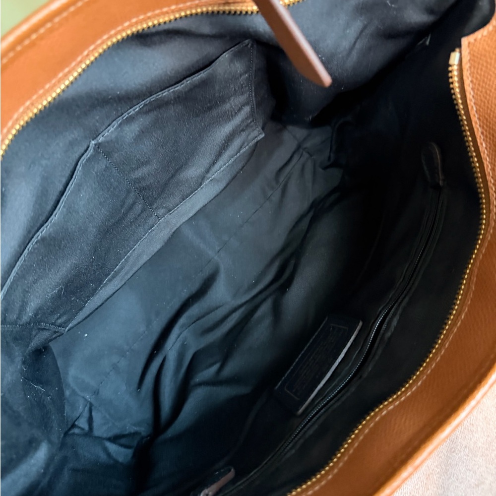 Coach City Zip Tote in light saddle brown leather. - Picture 12 of 16